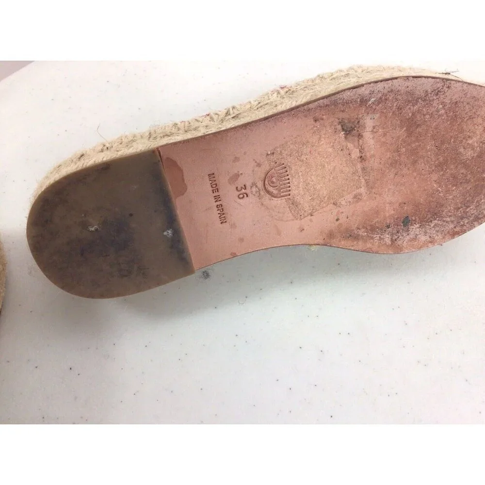 CHIARA FERRAGNI Pink Canvas Sneaker Shoes Womens 36